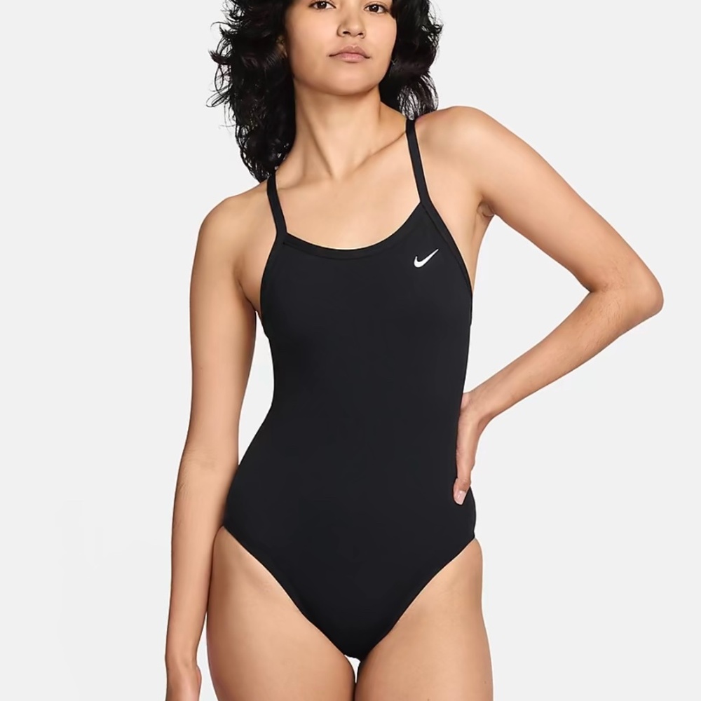 Nike HydraStrong Racerback One-Piece Swimsuit - Black, Sz 32 (6)